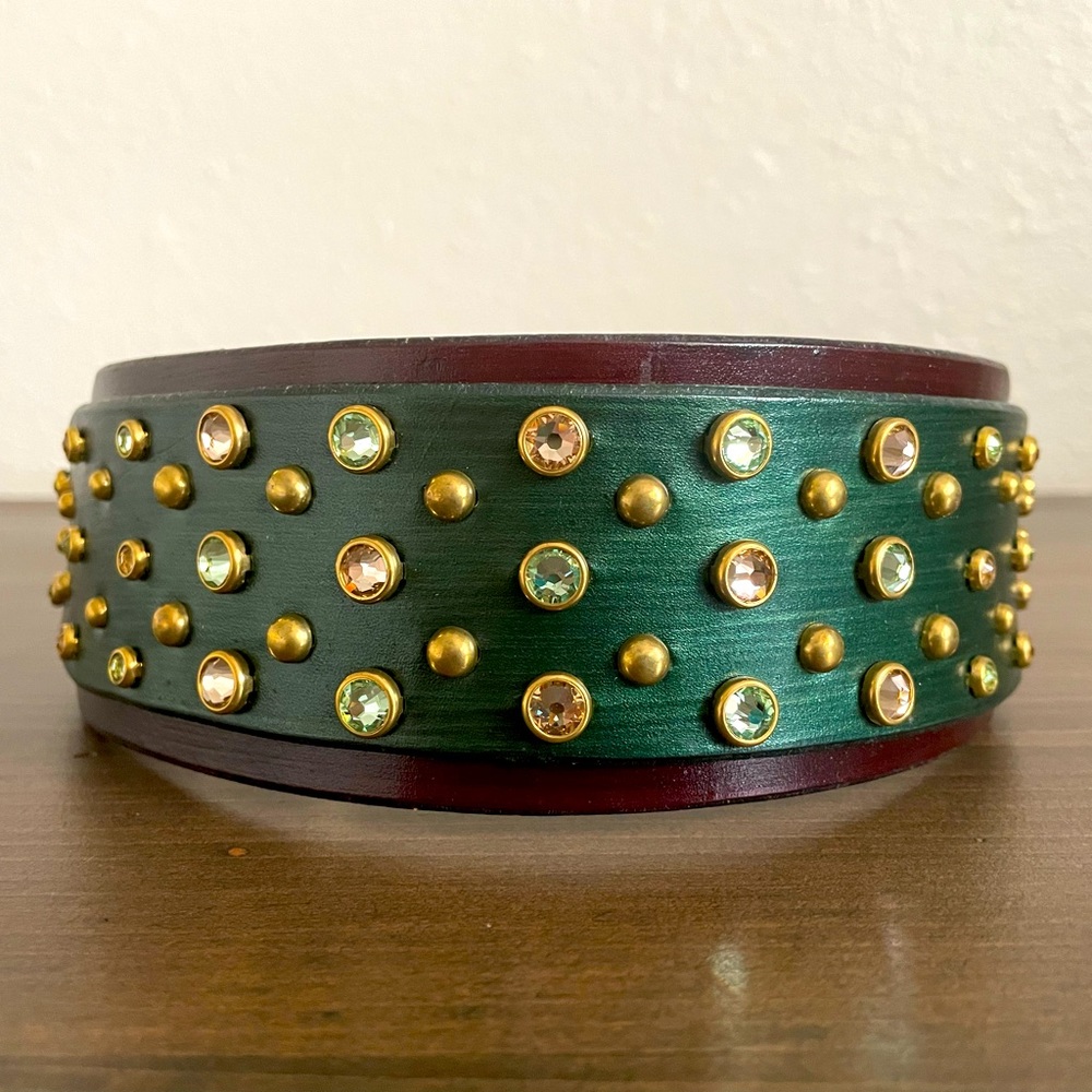 💎Leather & Swarovski Crystal Dog Collar💎